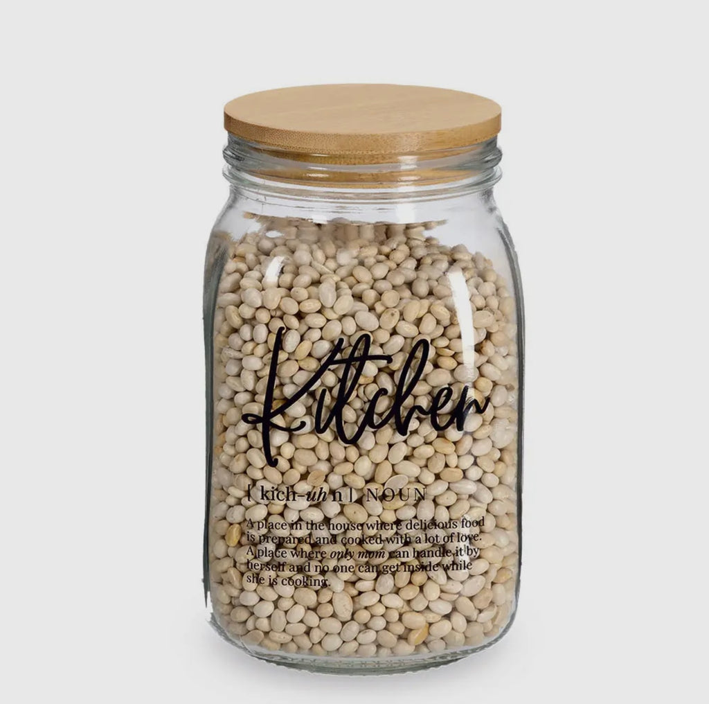 Tarro de vidrio “Kitchen” con tapa de bambú – 1400 ml - Style Home Shop
