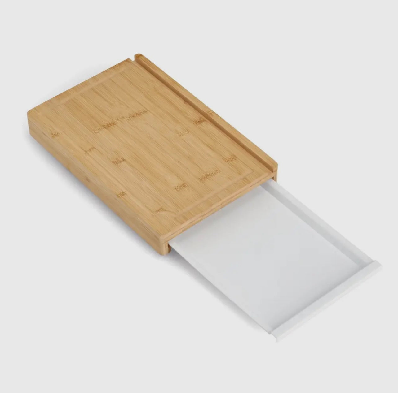 Tabla de cortar de bambú con bandeja deslizante y soporte para tablet - Style Home Shop