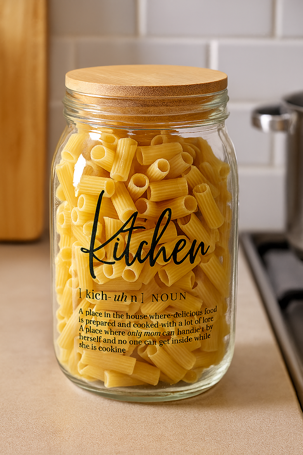 Tarro de vidrio “Kitchen” con tapa de bambú – 1400 ml - Style Home Shop