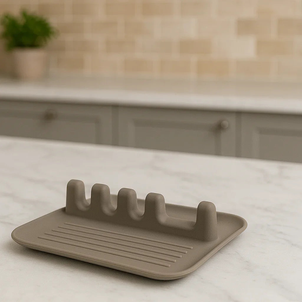 Reposautensilios de Silicona Gris 17×14 cm — Resistente y Antideslizante - Style Home Shop